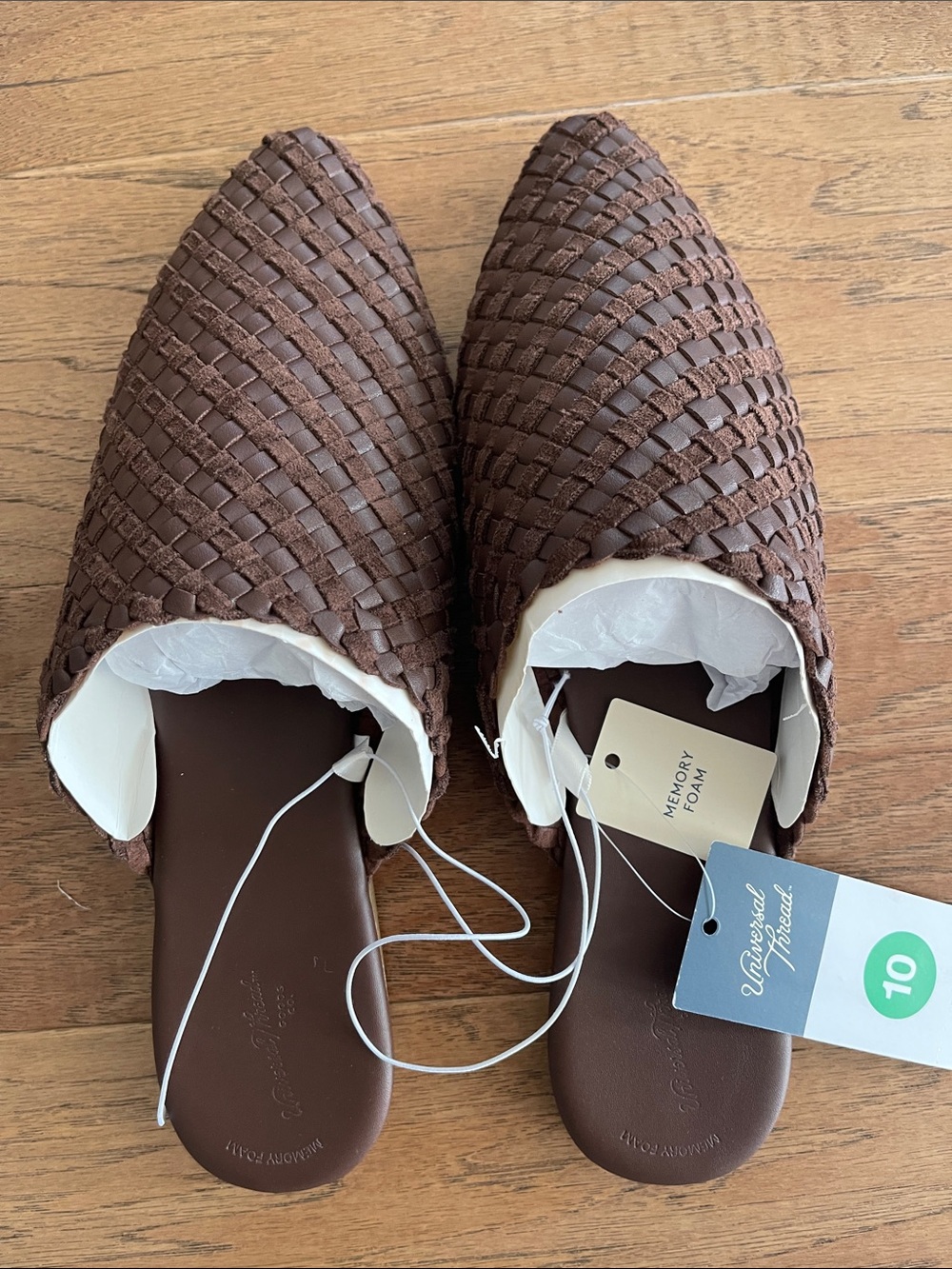 Universal Thread Chocolate Brown Mules 10 NWT